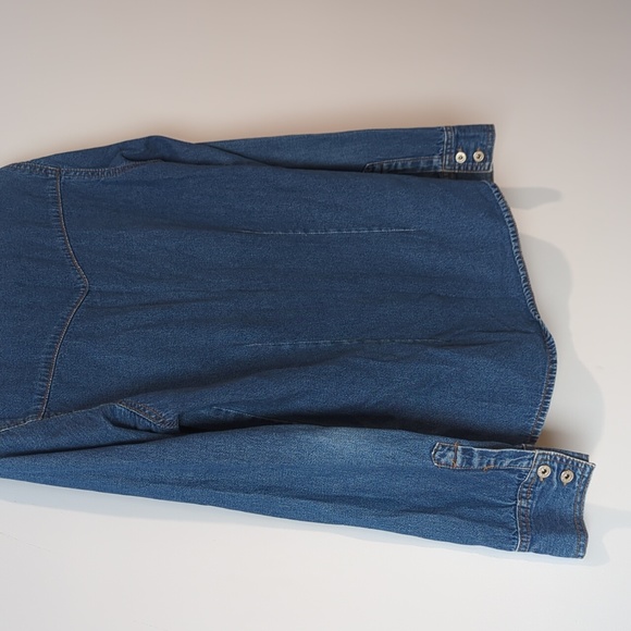 Nevada Blue Long Sleeve Button Down Jacket with Pockets - Picture 8 of 12